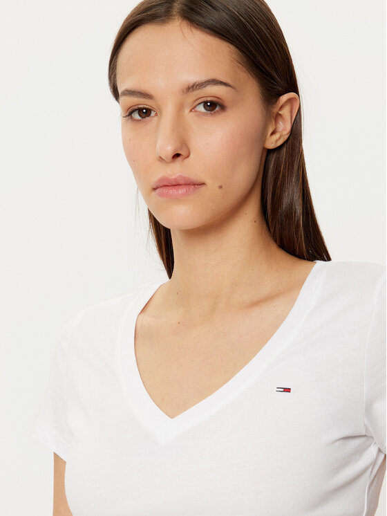Tommy Jeans Tommy Jeans Тишърт DW0DW20458 Бял Slim Fit
