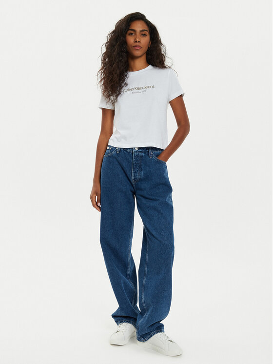 Calvin Klein Jeans Calvin Klein Jeans Тишърт Institutional J20J224914 Бял Regular Fit