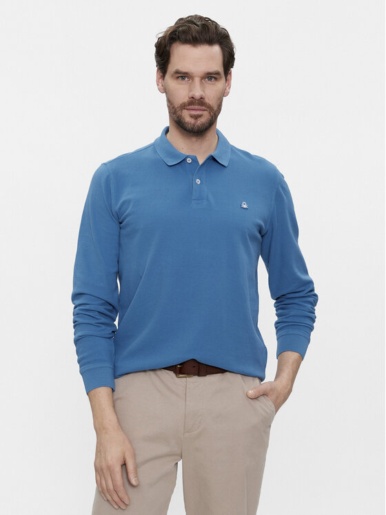United Colors Of Benetton Tricou polo 3089J3204 Albastru Regular Fit