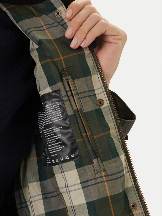 Barbour Barbour Kurtka przejściowa Summer Sapper Wax LWX1536OL51 Zielony Regular Fit