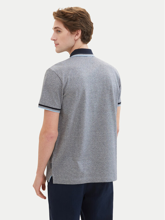 Tom Tailor Tom Tailor Тениска с яка и копчета 1040822 Сив Regular Fit