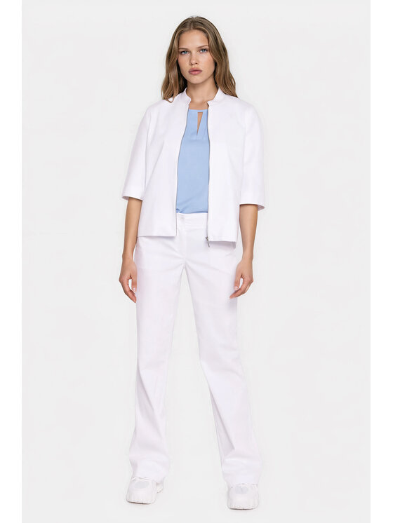 NIFE NIFE Kalhoty z materiálu SD140 Bílá Bootcut Fit