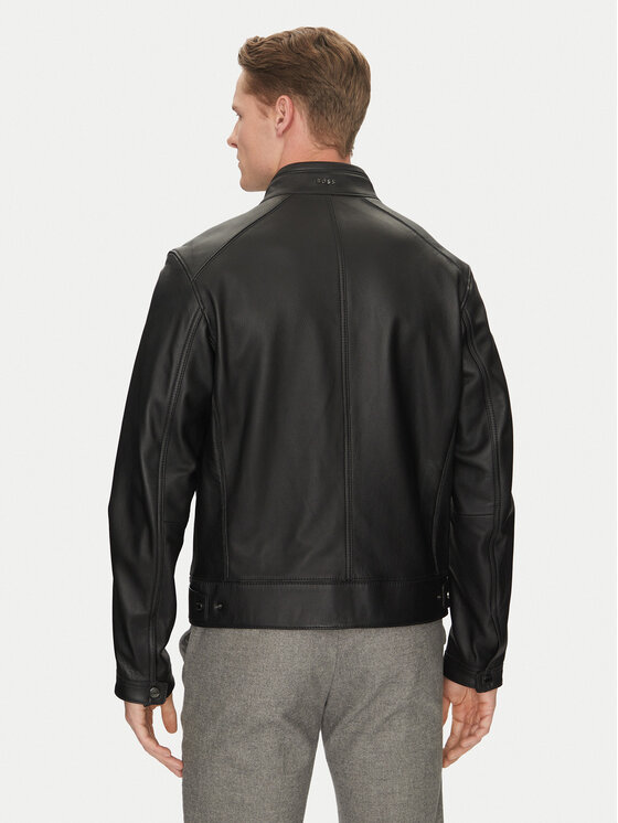 BOSS BOSS Шкіряна куртка H-Mansell3 50532475 Чорний Regular Fit