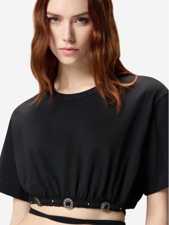 PINKO PINKO T-Shirt ARIANO MAGLIA JERSONE Czarny Slim Fit