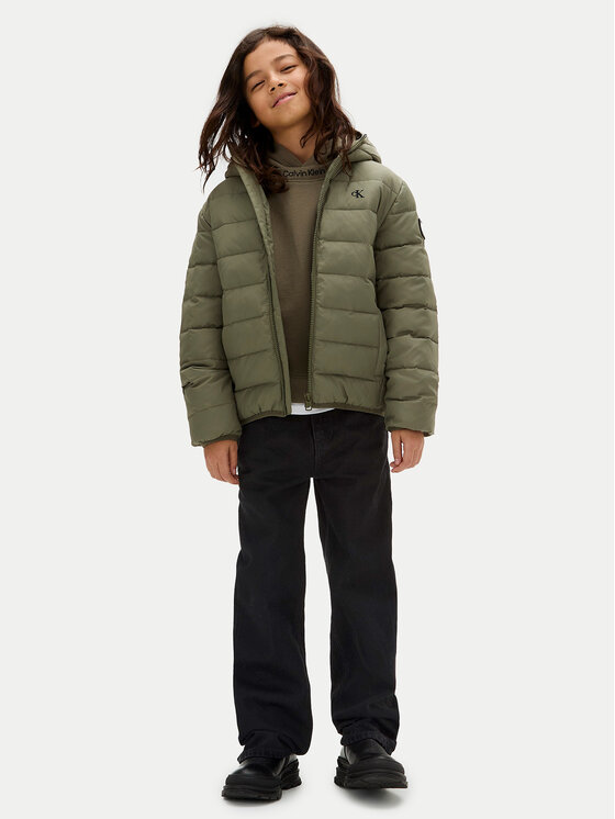 Calvin Klein Jeans Calvin Klein Jeans Winterjacke Inst Logo IB0IB02174 M Grün Regular Fit