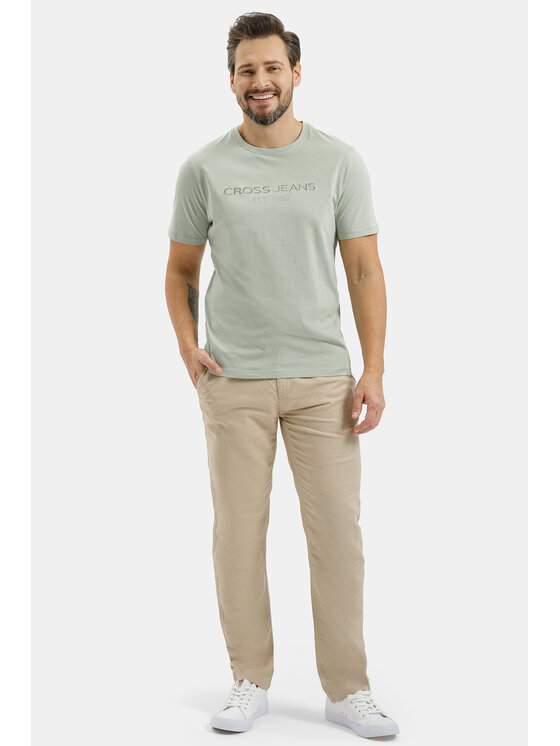 Cross Jeans Cross Jeans T-Shirt 16119-320 Zielony Regular Fit