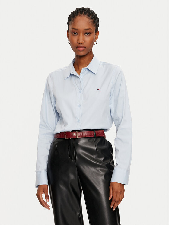 Cămașă Tommy Hilfiger Femei, Mărimea: 32, Albastru celest, WW0WW44084