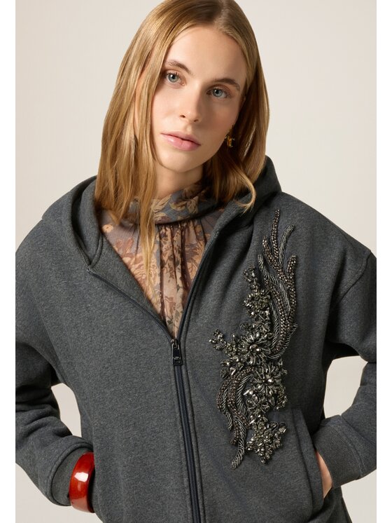 Oltre Oltre Felpa G965J004244N013 Grigio Baggy Fit