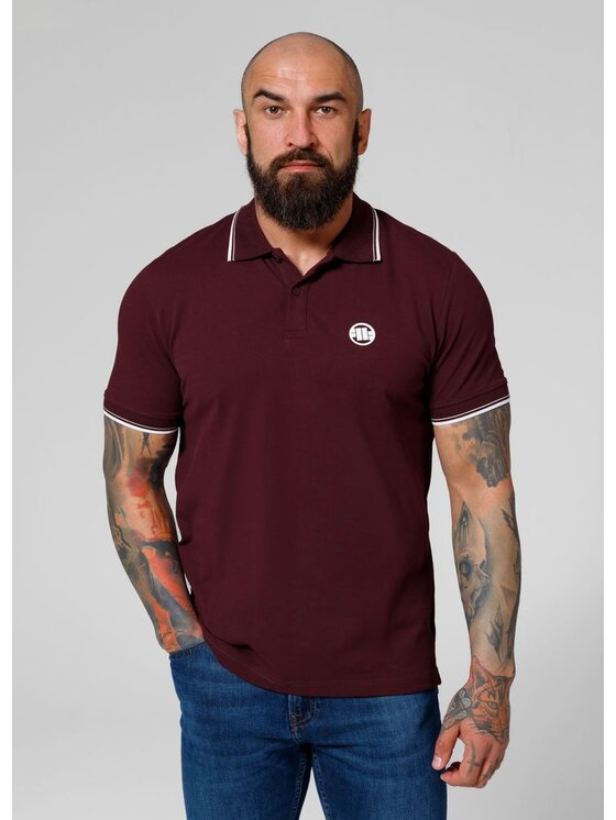 PITBULL Męski T-Shirt, rozmiar L, Bordowy, Koszulka