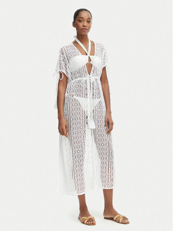 Iconique Rochie de plajă Temptation IC26-119 Alb Regular Fit