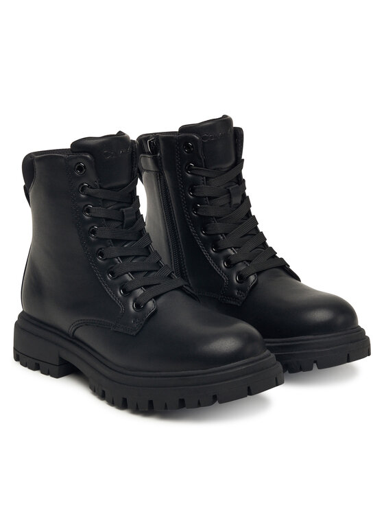 Calvin Klein Calvin Klein Trapery Lace Up Bootie V3A5-83120-1464 D Czarny