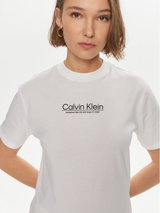 Calvin Klein Calvin Klein Marškinėliai Coordinates K20K207005 Balta Regular Fit
