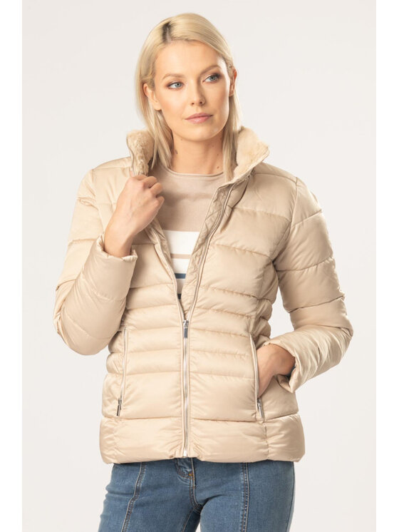 QUIOSQUE QUIOSQUE Zimné bundy 9NV002102 Écru Regular Fit