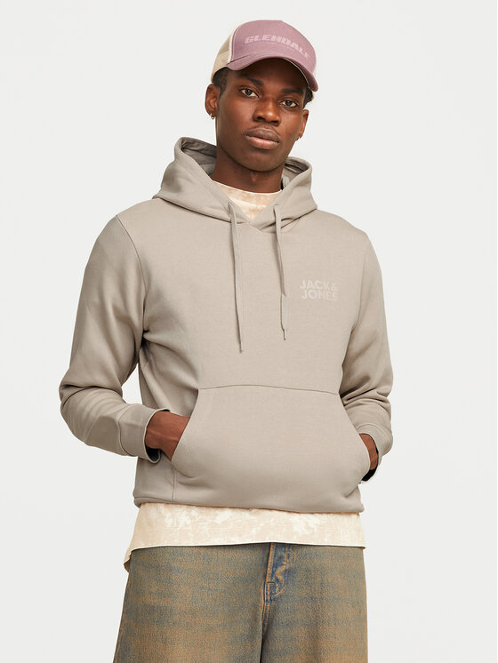 Jack & Jones Jack & Jones Džemperis ar kapuci Corp Logo 12152840 Bēšs Standard Fit