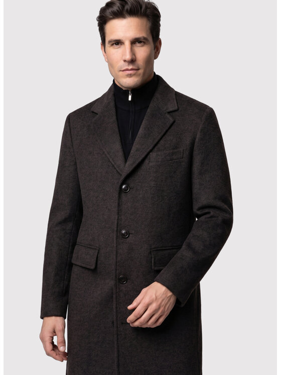 Pako Lorente Pako Lorente Płaszcz wełniany P26WF-7X-014 Brązowy Straight Fit