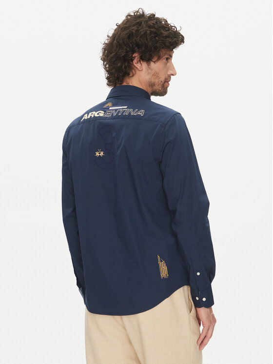 La Martina La Martina Cămașă Alfred MAC601 PP483 Bleumarin Regular Fit
