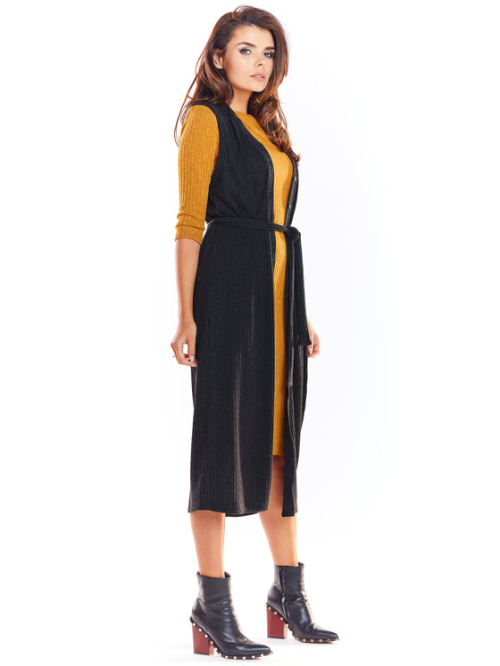 Awama Awama Kamizelka A329 Czarny Basic Fit