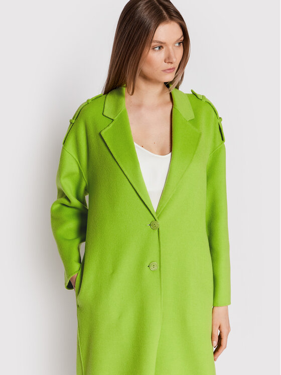 Patrizia Pepe Patrizia Pepe Płaszcz wełniany 8O0029/A006-G532 Zielony Regular Fit