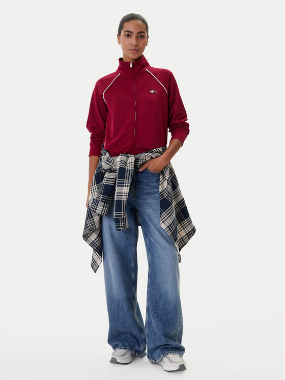 Tommy Jeans Tommy Jeans Bluza Badge DW0DW21930 Bordowy Regular Fit