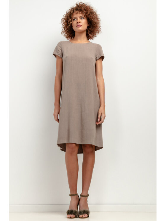 Tessita Tessita Sukienka letnia SUKIENKA_T403_3_XS Beżowy Regular Fit