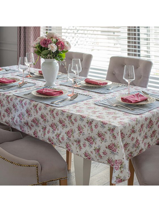 Roseberry Home Roseberry Home Podkładka na stół dwustronna Rose Garden & Stripes Różowy
