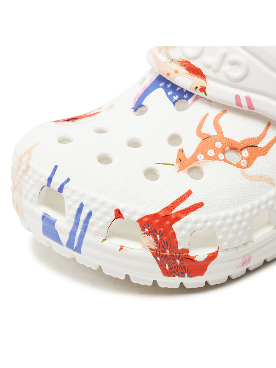 Crocs Crocs Iešļūcenes Classic Character Print Clog T 209697 Balts