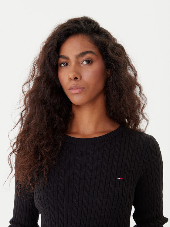Tommy Jeans Tommy Jeans Πουλόβερ Cable Essential DW0DW22165 Μαύρο Regular Fit