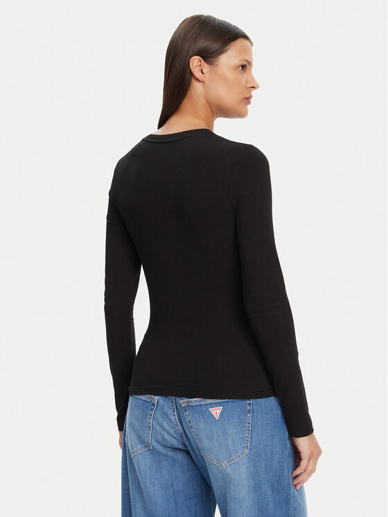 Guess Jeans Guess Jeans Блузка W4YI22 J1314 Чорний Regular Fit