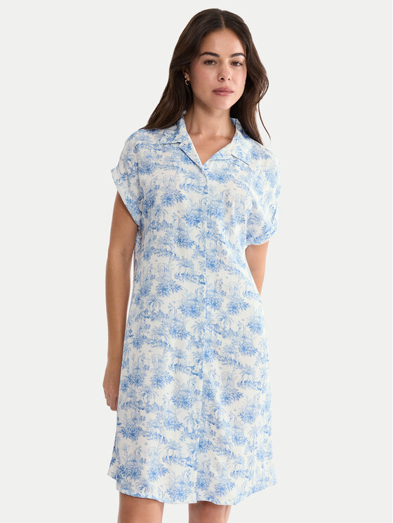 Triumph Triumph Camicia da notte Boyfriend 10222612 Blu Regular Fit