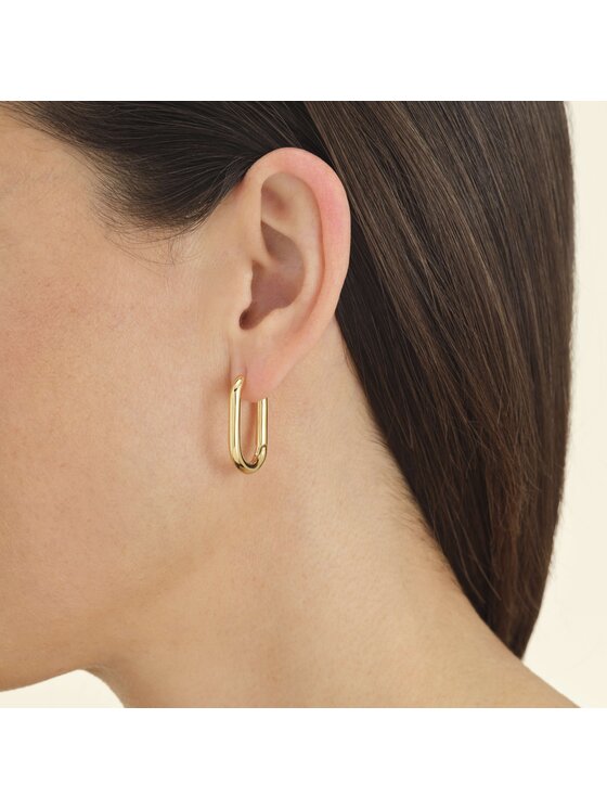Rosefield Rosefield Kolczyki Oval Hoops Gold Złoty