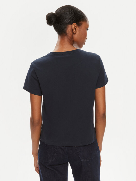 Sisley Sisley T-shirt 3I1XL100Y Crna Slim Fit