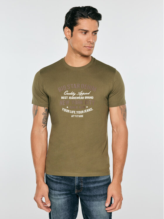 BIG STAR BIG STAR T-Shirt NEVISSER Zielony Basic Fit