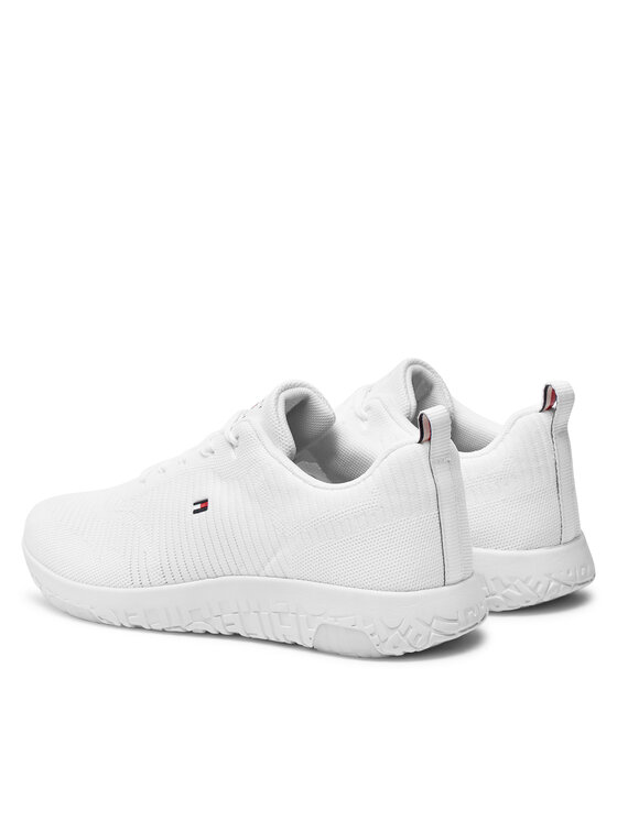 Tommy Hilfiger Tommy Hilfiger Sneakersy Corporate Knit Rib Runner FM0FM02838 Biały