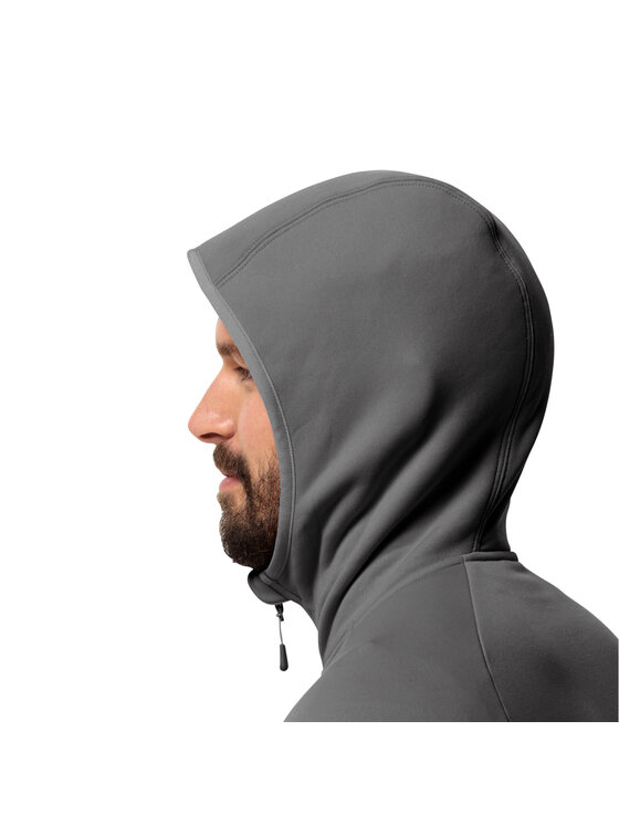 Jack Wolfskin Jack Wolfskin Felpa Jack Wolfskin Baiselberg Hooded FZ M Grigio Regular Fit