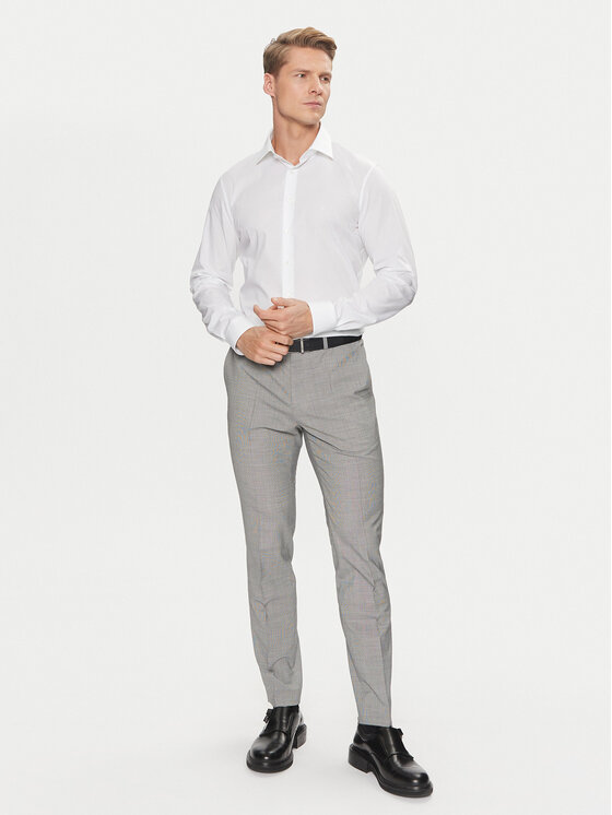 Calvin Klein Calvin Klein Marškiniai Poplin Stretch Regular Shirt K10K109509 Balta Slim Fit