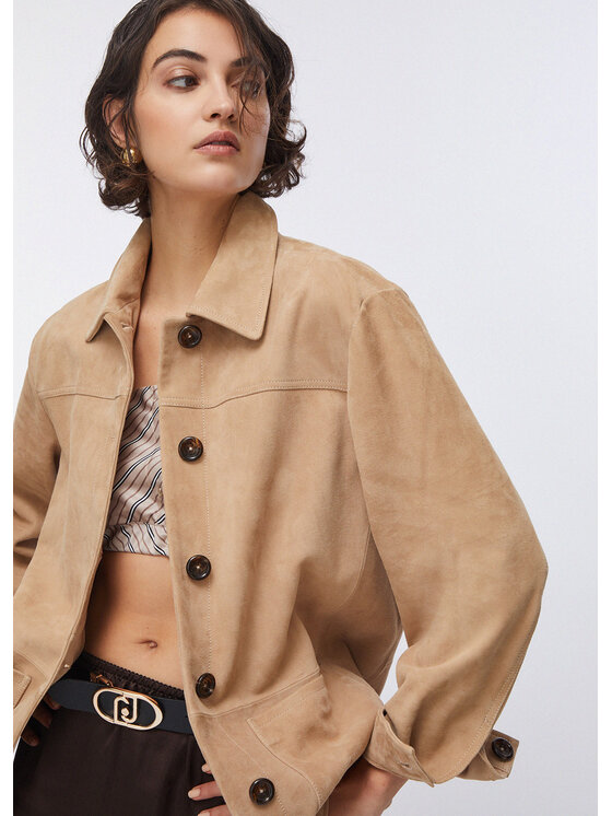 Liu Jo Liu Jo Kurtka skórzana CA6153P0382P9574 Beżowy Loose Fit