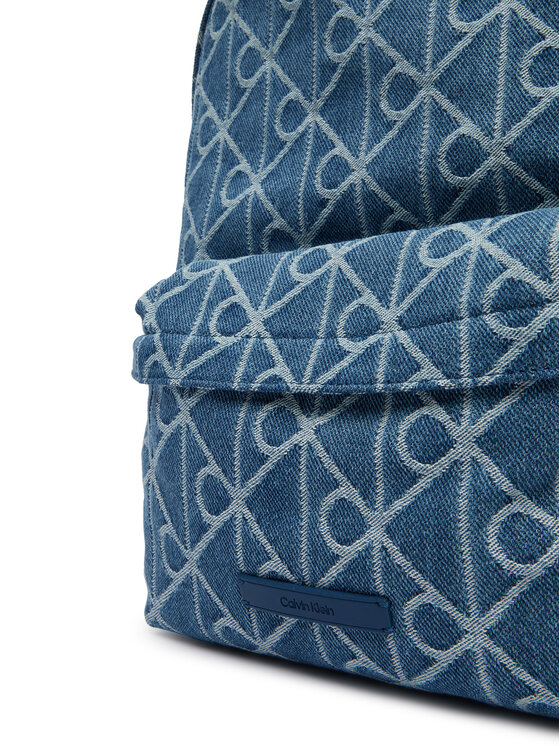 Calvin Klein Calvin Klein Nahrbtnik Emblem Aop Denim Round Backpack LV04D3429G Modra