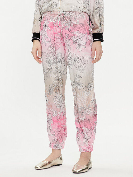 Liu Jo Liu Jo Medžiaginės kelnės TA4238 T3247 Rožinė Relaxed Fit