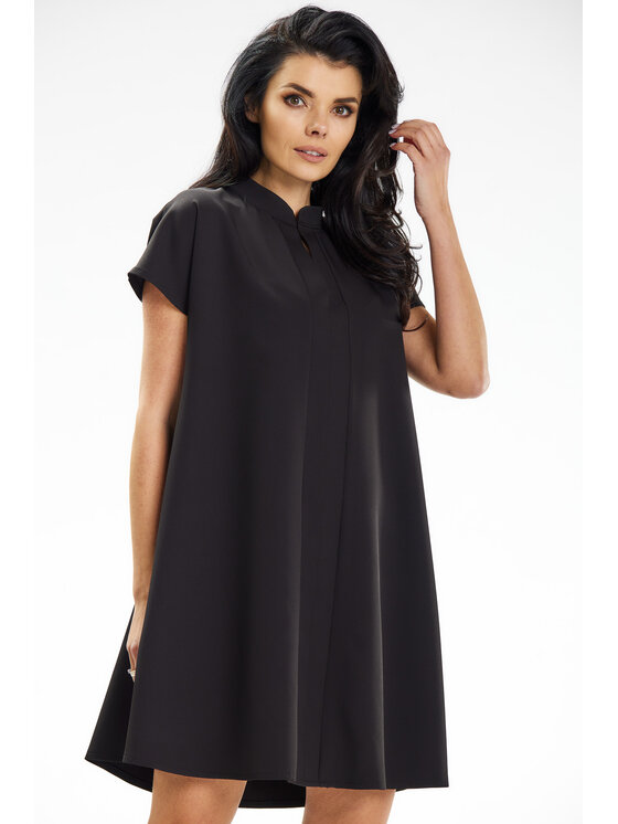 Awama Awama Sukienka letnia A635 Czarny Basic Fit