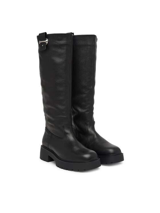 Calvin Klein Calvin Klein Cizme Chunky High Boot Lth Hdw HW0HW03201 Negru