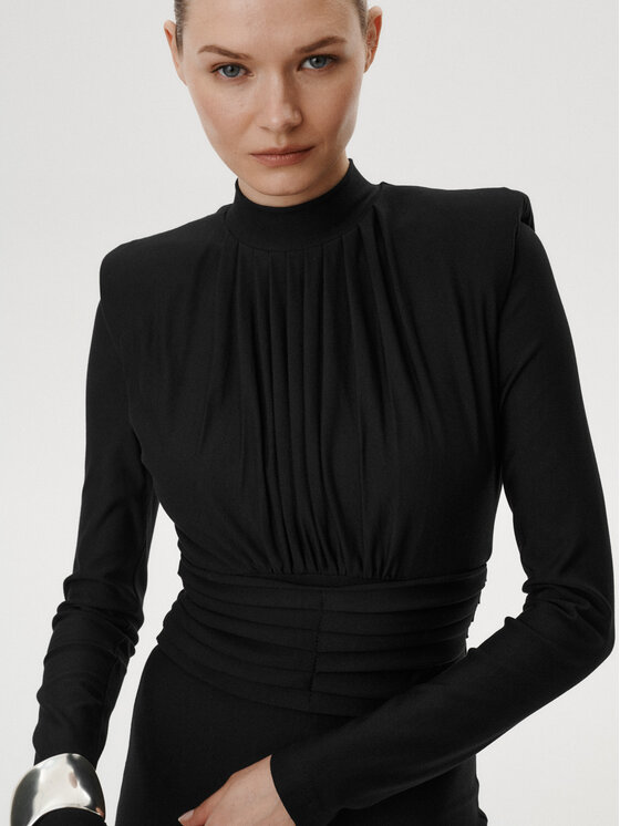 MARI PRETI MARI PRETI Sukienka koktajlowa Deluna Czarny Slim Fit