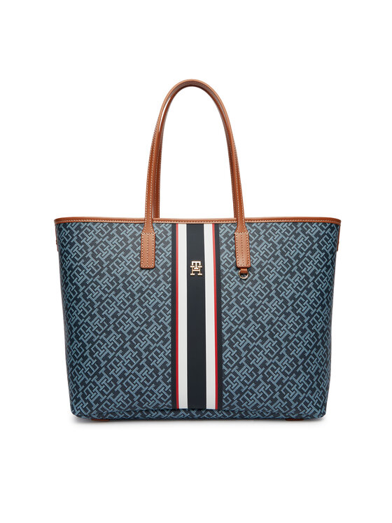 Tommy Hilfiger Tommy Hilfiger Borsetta Th Monoplay Tote Stripe Le AW0AW18390 Blu