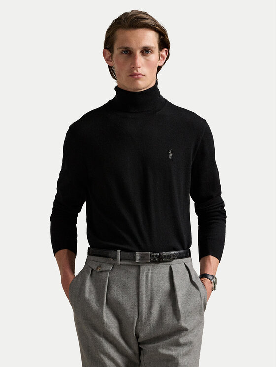 Polo Ralph Lauren Bluză cu gât 710946145002 Negru Regular Fit