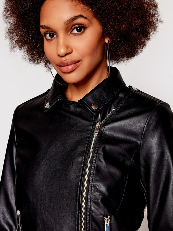 Vila Vila Jacke aus Kunstleder Cara 14044851 Schwarz Regular Fit