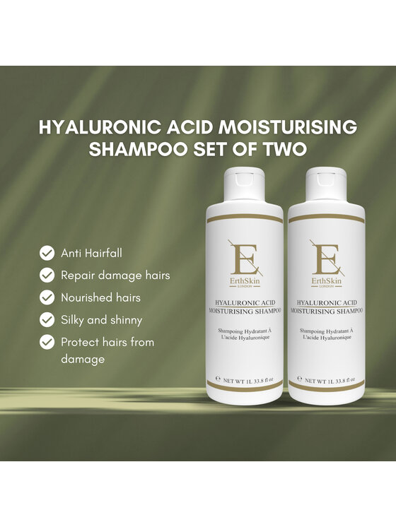 Erthskin London Erthskin London 2x Szampon nawilżający z kwasem hialuronowym Szampon do włosów