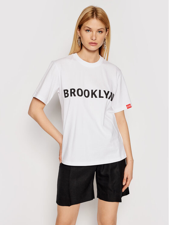 Victoria Victoria Beckham T-krekls Brooklyn 2221JTS002511A Balts Regular Fit