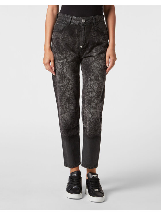 PHILIPP PLEIN PHILIPP PLEIN Jeansy 15557 Černá Mom Fit