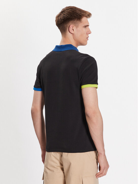 North Sails North Sails Тениска с яка и копчета 692398 Черен Regular Fit