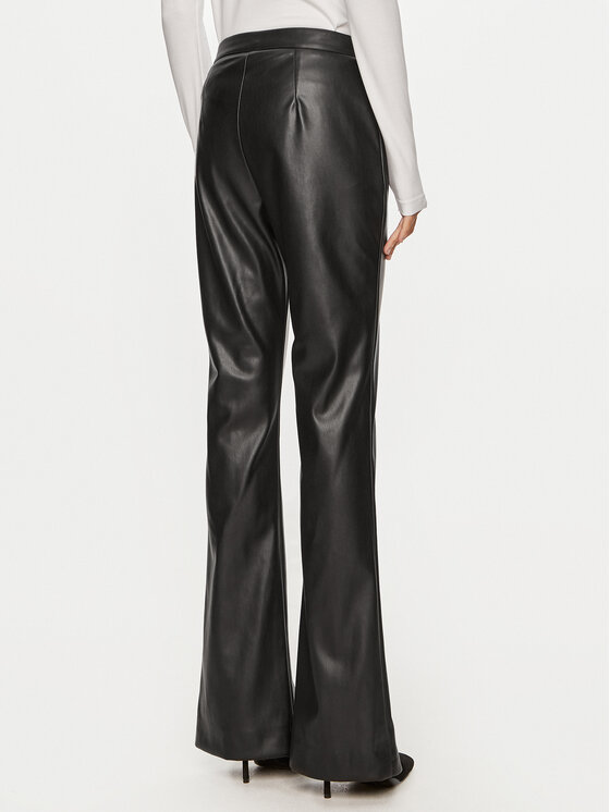 Gaudi Gaudi Pantaloni din imitație de piele 421FD28002 Negru Slim Fit