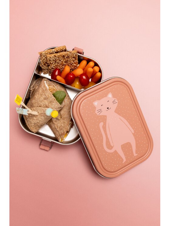 Trixie Baby Trixie Baby Lunchbox Duży stalowy lunch box - Kot Różowy